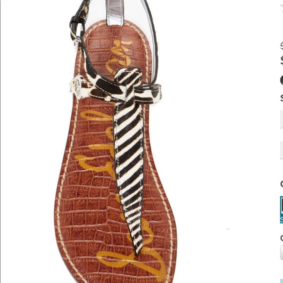 Sam Edelman Genuine calf hair croc footbed sandal - Picture 2 of 6